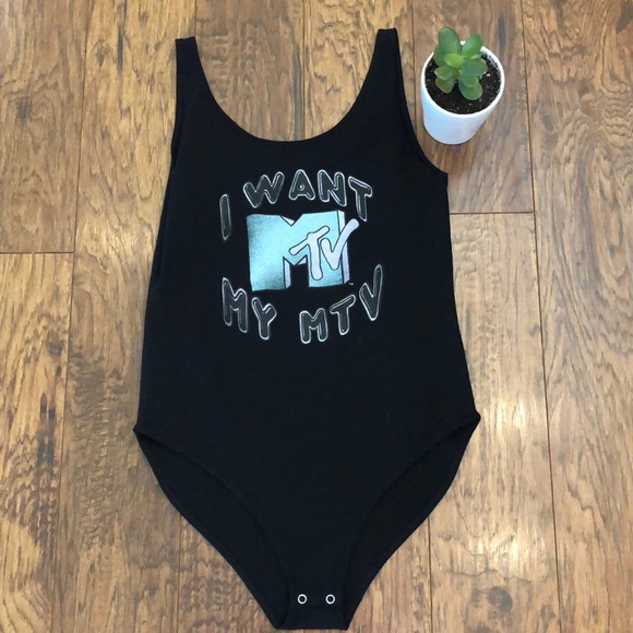 American Eagle Outfitters Tops - American Eagle  “I Want My MTV” Bodysuit